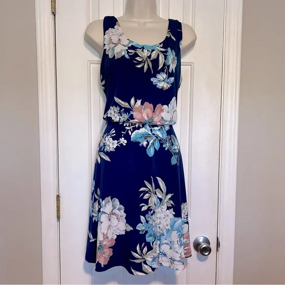 blue dress for baby girl Women's Blue Floral Flowy Maxi Wrap Dress